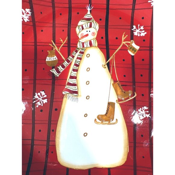 Snow Mates by Noble Excellence Christmas Holiday Plates Snowman and Snowflakes - Picture 6 of 8